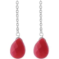 Behave - Lange oorbellen dames natuursteen rood - boho feeststijl