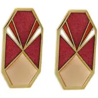 Behave Dames oorclips vintage rood roze