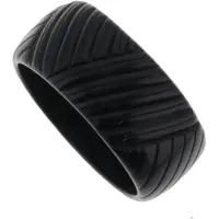 Behave - Armband - Zwarte bangle met reliëfmotief - Modern - 20 cm