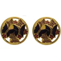 Behave Dames clip oorbel met vlinder blauw emaille goud-kleur
