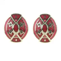 Behave oorbellen stekers vintage rood ovaal 3 cm – retro geometrisch