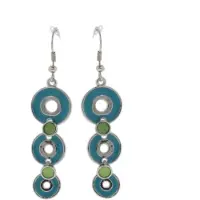 Behave - Oorhangers retro rondjes blauw groen voor creatieve look