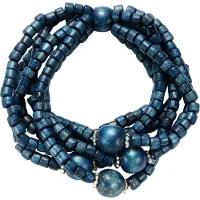 Behave - Blauwe houten rekarmband - Bohemian everyday accessoire