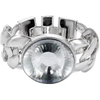 Behave - Armband dames - zilverkleur - glamour stijl - 14-15,5 cm