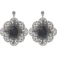 Behave - Oorbellen vintage zwart design - avondstijl barok look