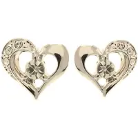 Behave - Oorknoppen hartvorm zilverkleur romantisch cadeau-idee - 1 cm