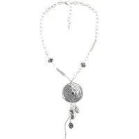 Behave Ketting zilver kleur met ronde hanger 59 cm
