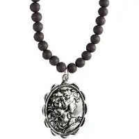 Behave - Lange ketting met kralen en silhouet hanger - 95 cm - Vintage stijl sieraden