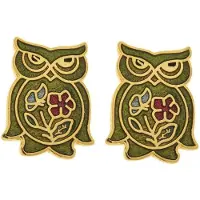Behave - Oorringen dames - uilenmotief - groen - 1,5 cm