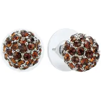 Behave - Oorstekers bolvormig met steentjes - Cognac - Vintage glamour