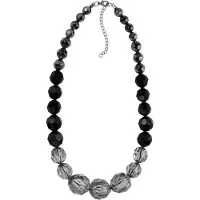 Behave - Ketting met facet geslepen kralen - Mode ketting zwart en grijs