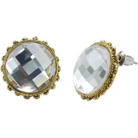 Behave - Vintage oorstekers met kristalsteen - Nikkelvrij - Modeaccessoire