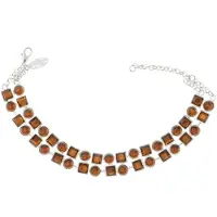 Behave - Armband zilverkleur met bruine stenen - Warme herfstlook