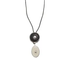 Behave - Ketting Imitatieleer - Met Cirkelvormige Hangers - 55 cm