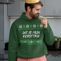 B&C Foute Kerst Hoodie - Kleur Groen - Dit Is Mijn Kersttrui - Maat XL - Uniseks Pasvorm - Kerstkleding voor Dames & Heren