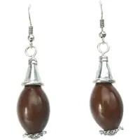 Behave Vintage oorhanger - ovale kraal -