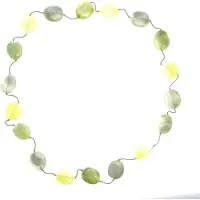 Behave - Lange ketting groen met platte kralen - 120 cm