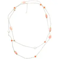 Behave - Lange ketting dames - goudkleur roze oranje - zomerstijl