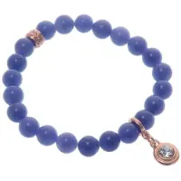 Behave - elastische armband - donkerblauw steen - elegant accent