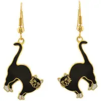 Behave - Oorhangers met kattenhanger zwart - Speelse retrostijl