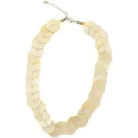 Behave - Ketting dames schelpenstijl - wit crème - strandlook - 40 cm