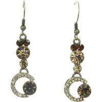 Behave - Oorhangers retro stijl met bruine steentjes - Cadeau vintage look