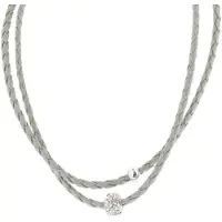 Behave - Ketting met gevlochten imitatieleer en kraal met steentjes - Modieus en elegant ontwerp