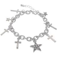 Behave - Bedelarmband ster kruis - edgy stijl - avond of casual look