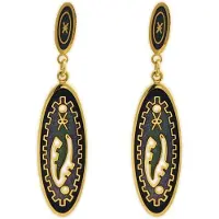 Behave - Dames oorbellen - Vintage stijl blauw ovaal retro - 5 cm