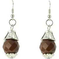 Behave - Oorhangers dames - Autumn tone - Bruin - Zilverkleur - Nikkelvrij