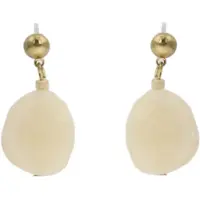 Behave - Goudkleurige Oorhangers met Witte Steen - Nikkelvrij - Handgemaakt - Stijlvolle Mode Accessoires