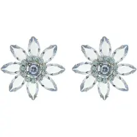 Behave - statement oorbellen bloem blauw - elegant en nikkelvrij