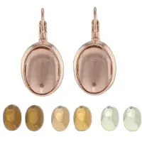 Behave Oorbellen - dames - rosékleur - oorbellen set met 4 verwisselbare steentjes