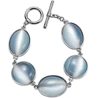 Behave - armband zilverkleur cat’s eye stenen - elegante stijl - nikkelvrij