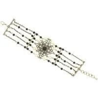 Behave - Armband zilverkleur zwart wit - Klassiek chic - 20 cm