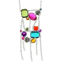 Behave ketting - Gekleurde stenen - Nikkelvrij - Modeaccessoire