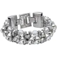 Behave - Armband - imitatie suède met steentjes - boho chic stijl