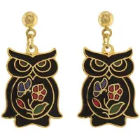 Behave - Oorbellen uil zwart emaille - Bohemian stijl - 2,5 cm