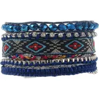 Behave - Armband - blauw boho design - handgemaakt detail - 17,5 cm