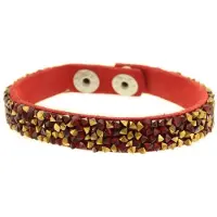 Behave - Armband rood met steentjes - Feestelijke sparkle look