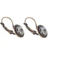 Behave - Oorsteker met ronde steen en french clip - Mode-accessoire
