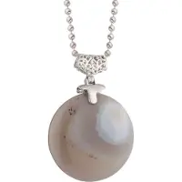 Behave ketting zilverkleur met natuursteen grijs 86 cm - stijlvolle statement ketting