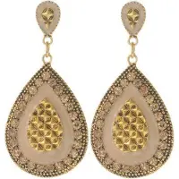 Behave - Oorshangers nude druppelvorm - Vintage chic stijl - 5,5 cm