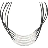 Behave - Korte ketting dames - Mat modern design - Zilverkleur details