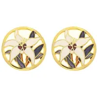 Behave Dames oorbel steker goud-kleur met bloem