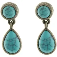 Behave - Oorbellen vintage stijl met blauwe natuursteen - 3 cm