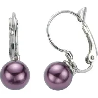 Behave - Oorstekers met paarse parel 8mm - vrouwelijk accent