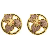 Behave - Oorclips dames - bloemmotief - bruin - 1,5 cm