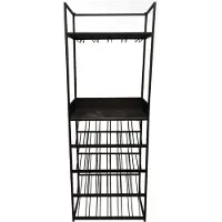 Ptmd Arto Wine Rack Dark Grey Base Brown Marble (Bruin, 65x180x35cm)