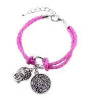 Behave - roze armband met buddha en muntbedel - spirituele stijl
